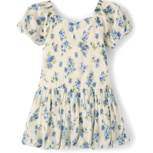 imageThe Childrens Place Girls Sleeveless Dressy Bubble Hem DressBlue Floral