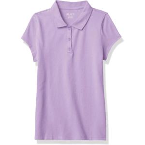 imageThe Childrens Place babygirls And Toddler Short Sleeve Ruffle Pique PoloPurple Prose