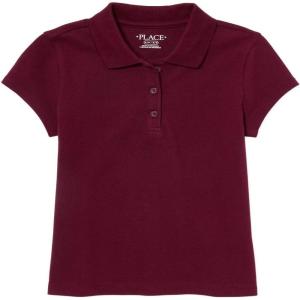 imageThe Childrens Place babygirls And Toddler Short Sleeve Ruffle Pique PoloRed