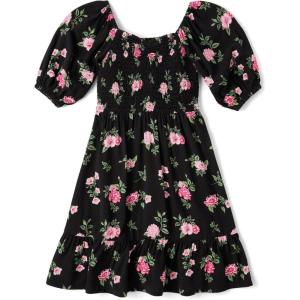 imageThe Childrens Place girls Floral Smocked Babydoll DressBlack Floral
