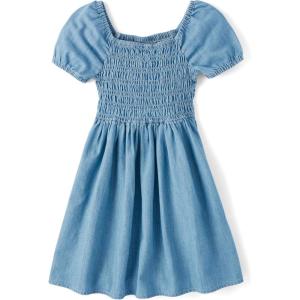 imageThe Childrens Place girls Floral Smocked Babydoll DressCloudless Wash