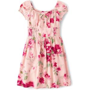imageThe Childrens Place girls Floral Smocked Babydoll DressCrystal Pink Floral