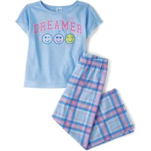 imageThe Childrens Place girls Short Sleeve Top and Pants2 Piece Pajama SetDreamer