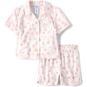imageThe Childrens Place girls Short Sleeve Top and Shorts 2 Piece Pajama SetHearts