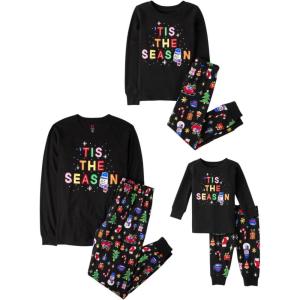 imageThe Childrens Place unisexbaby Family Matching Christmas and Holiday Pajama Sets CottonBlack Glow