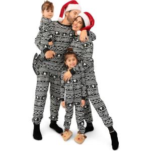 imageThe Childrens Place unisexbaby Family Matching Christmas and Holiday Pajama Sets CottonFairsile  Black