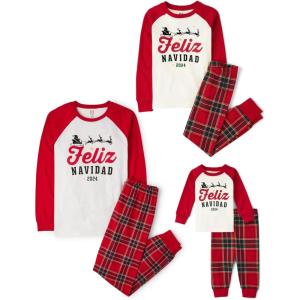 imageThe Childrens Place unisexbaby Family Matching Christmas and Holiday Pajama Sets CottonFeliz Navidad Plaid