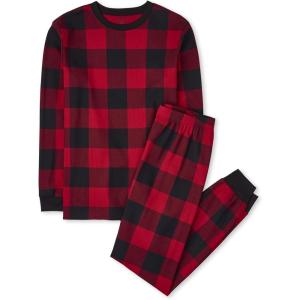 imageThe Childrens Place unisexbaby Family Matching Christmas and Holiday Pajama Sets CottonRedBlack Check