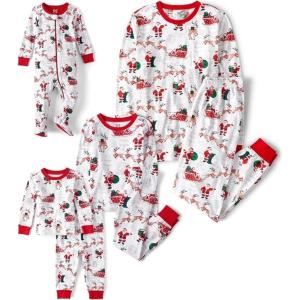 imageThe Childrens Place unisexbaby Family Matching Christmas and Holiday Pajama Sets CottonSanta Sleds