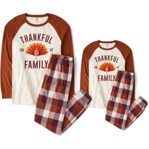 imageThe Childrens Place unisexbaby Family Matching Christmas and Holiday Pajama Sets CottonThankful Family