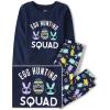 imageThe Childrens Place Easter Family Matching Snug Fit Cotton PajamasNavy Egg Hunting Squad