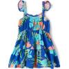 imageThe Childrens Place Girls and Toddler Short Sleeve Fashion DressCool Cobalt Tropical