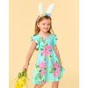 imageThe Childrens Place Girls and Toddler Short Sleeve Fashion DressGreen Floral Babydoll