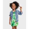 imageThe Childrens Place Girls and Toddler Short Sleeve Fashion DressTropical Renew Blue