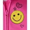 imageThe Childrens Place girls Long Sleeve Hooded Fleece Full Zip UpFall Fuschia Graphic