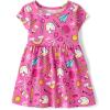imageThe Childrens Placeand Toddler Girls Short Sleeve Fashion DressPink School Doodle