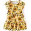 imageThe Childrens Placeand Toddler Girls Short Sleeve Fashion DressSunflower Tiered