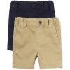 imageThe Childrens Place Baby Boys Chino ShortsFlaxNew Navy 2pack