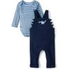 imageThe Childrens Place Baby Boys Overall SetBlue Dino