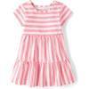 imageThe Childrens Place BabyGirls and Toddler Tiered Dress Short SleeveCosmos Stripe