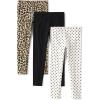 imageThe Childrens Place Girls Flare Legging PantsPolka DotBlackLeopard 3 Pack