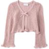imageThe Childrens Place Girls Long Bell Sleeve Tie Front Layering CardiganTimid Pink
