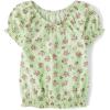 imageThe Childrens Place Girls Smocked Short Sleeve TopsGreen Glow Hem Puff