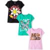 imageThe Childrens Place Girls SportsTrendsIcons Short Sleeve Graphic TShirts3 PackPossibleLoveBe Kind
