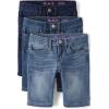 imageThe Childrens Place Girls Twill Skimmer ShortsDark Wash 3pack