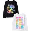 imageThe Childrens Place Girls UnicornsSportsButterflies Long Sleeve Graphic TShirts2 PackThis GirlRainbow Unicorn
