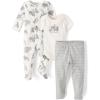 imageThe Childrens Place Unisex Baby And Newborn 100 Cotton Take Me Home 3piece Long Short Sleeve Bodysuit and PantBunnys Tail Set