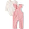 imageThe Childrens Place babygirls And Newborn Long Sleeve Body Suit and Overalls 2 Piece OutfitFuzzy Pink