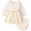 imageThe Childrens Place babygirls And Newborn Long Sleeve Dressy Dress and Diaper Cover SetWhite Daisy