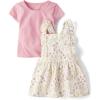 imageThe Childrens Place babygirls And Toddler Short Sleeve Shirt and Skirtall 2 Piece OutfitRose Floral