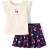 imageThe Childrens Place babygirls And Toddler Tank Top and Skort 2 Piece Outfit SetIvory Cherries