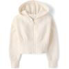imageThe Childrens Place girls Active Long Sleeve Premium Fleece Hooded Zip UpWhite Daisy