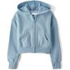 imageThe Childrens Place girls Long Sleeve Hooded Fleece Full Zip UpBlue Aura