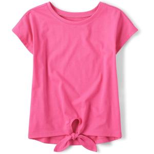 imageShort Sleeve Tie Front TopFrench Rose