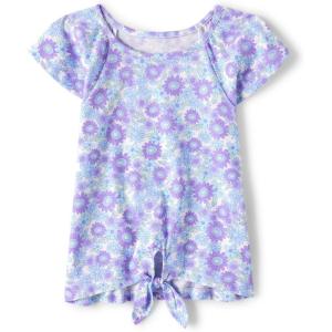 imageShort Sleeve Tie Front TopIris Pop