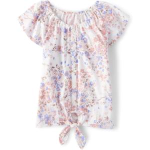 imageShort Sleeve Tie Front TopWispy Floral