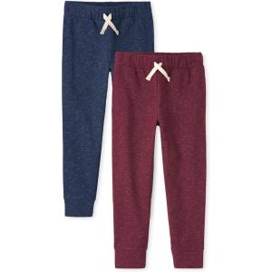 imageThe ChildrenS Place Boys Active Fleece Jogger SweatpantsTidalMaroon Heathered 2pack