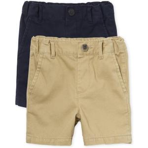 imageThe Childrens Place Baby Boys Chino ShortsFlaxNew Navy 2pack
