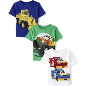 imageThe Childrens Place Baby Boys Graphic TShirts 3PackConstructionMonster TruckRace Car
