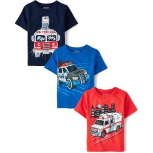 imageThe Childrens Place Baby Boys Graphic TShirts 3PackFire TruckPolice CarAmbulance