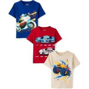 imageThe Childrens Place Baby Boys Graphic TShirts 3PackRacecarMonster TruckMotorcycle