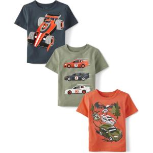 imageThe Childrens Place Baby Boys Graphic TShirts 3PackRacecarRacecar TrioRacecar Scene