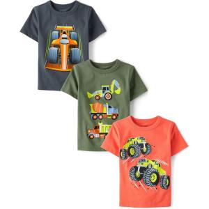 imageThe Childrens Place Baby Boys Graphic TShirts 3PackRacerConstructionMonster Trucks