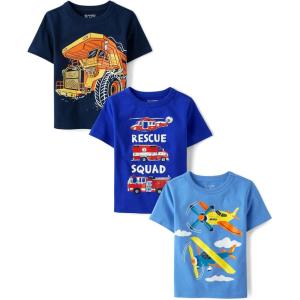 imageThe Childrens Place Baby Boys Graphic TShirts 3PackRescueAirplanesConstruction