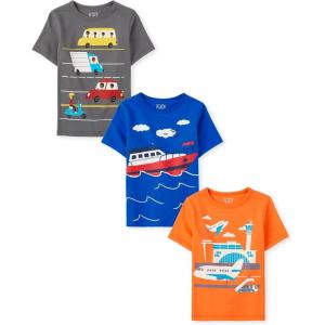 imageThe Childrens Place Baby Boys Graphic TShirts 3PackStreet VehiclesAirplaneBoat