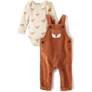 imageThe Childrens Place Baby Boys Overall SetTan Fox